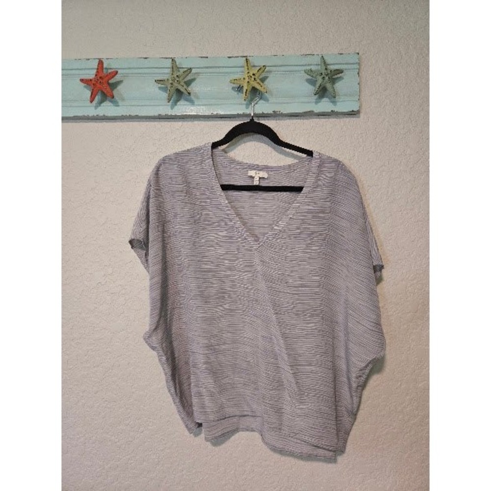 Joie Silk V-Neck Blouse Womens XS Grey